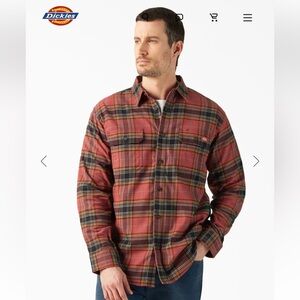 Dickies FLEX Long Sleeve Flannel Brick
Red and Black Plaid Button Down Shirt